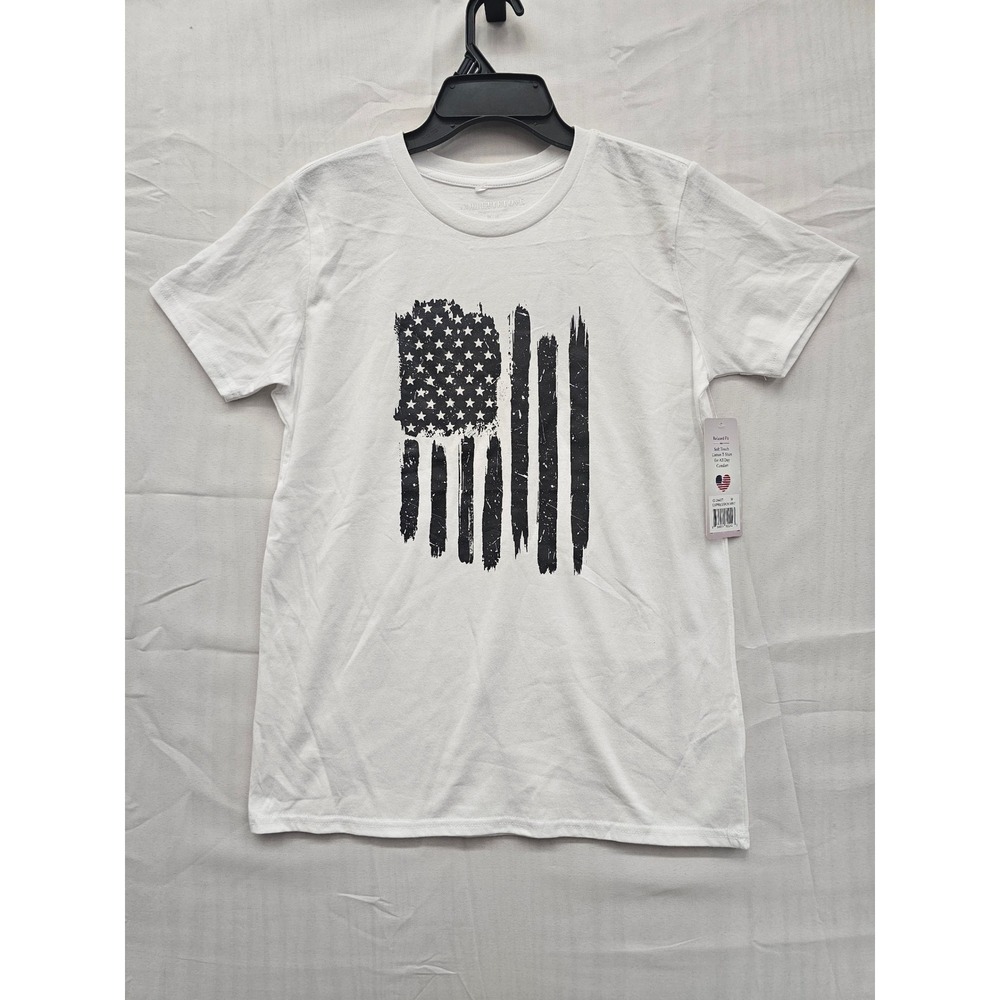 Collette Love Mens American Flag Graphic T-Shirt White CL2443T‎ Relaxed Fit M